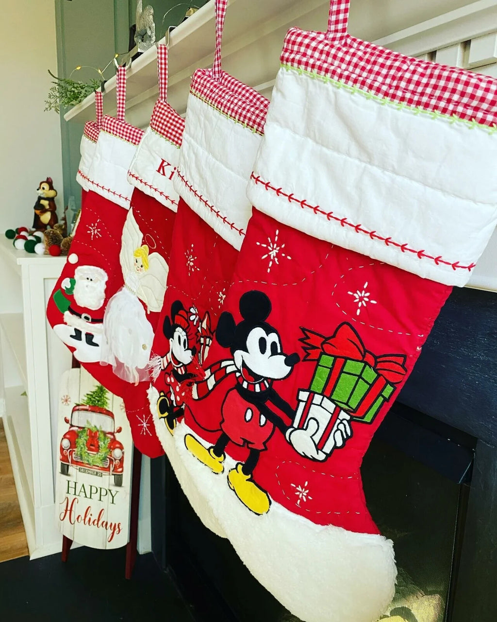 Pottery Barn Mickey Mouse Holiday Disney Christmas stocking gift tree kid red  "