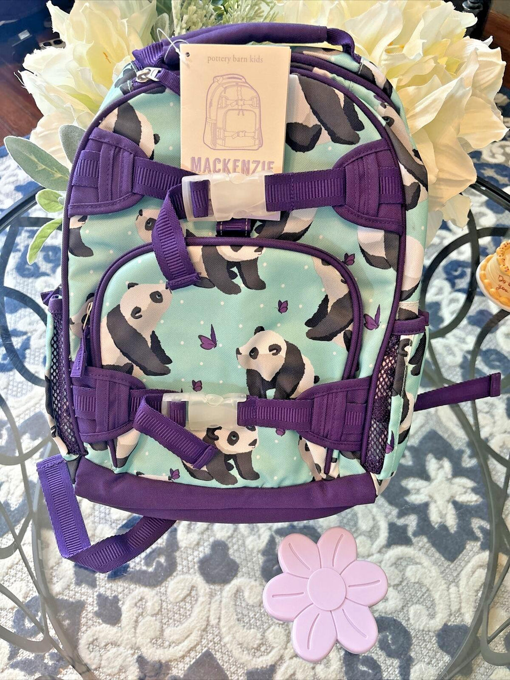 Pottery Barn school Disney BACKPACK LUNCH Heart ??Flower Panda travel Girl BAG 1