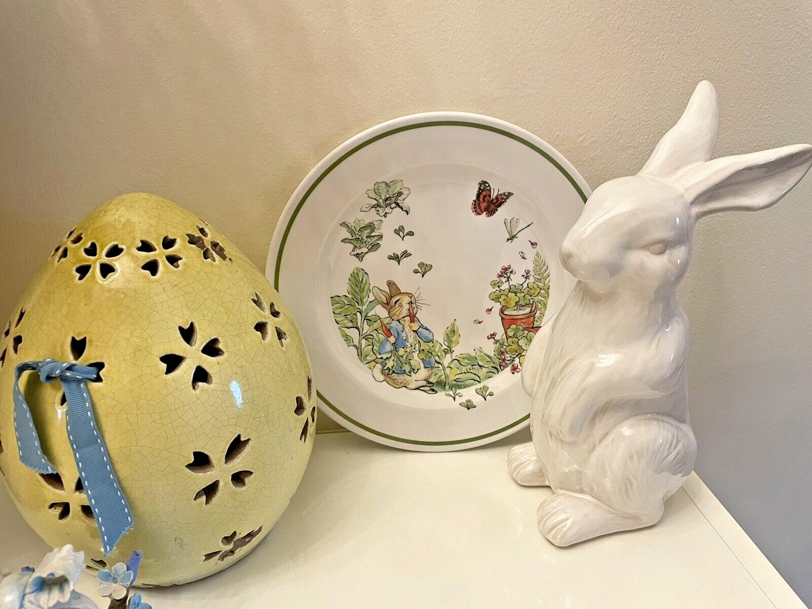 Disney Pottery Barn PLATE Easter bunny Peter rabbit holiday gift party flower ]