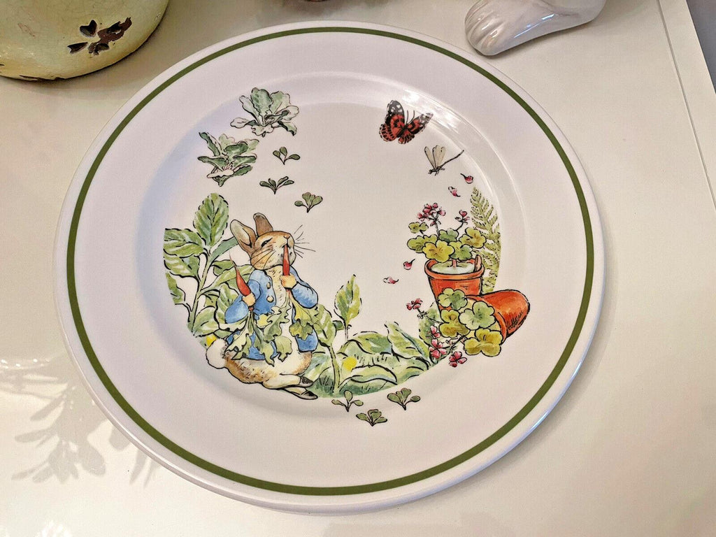 Disney Pottery Barn PLATE Easter bunny Peter rabbit holiday gift party flower ]