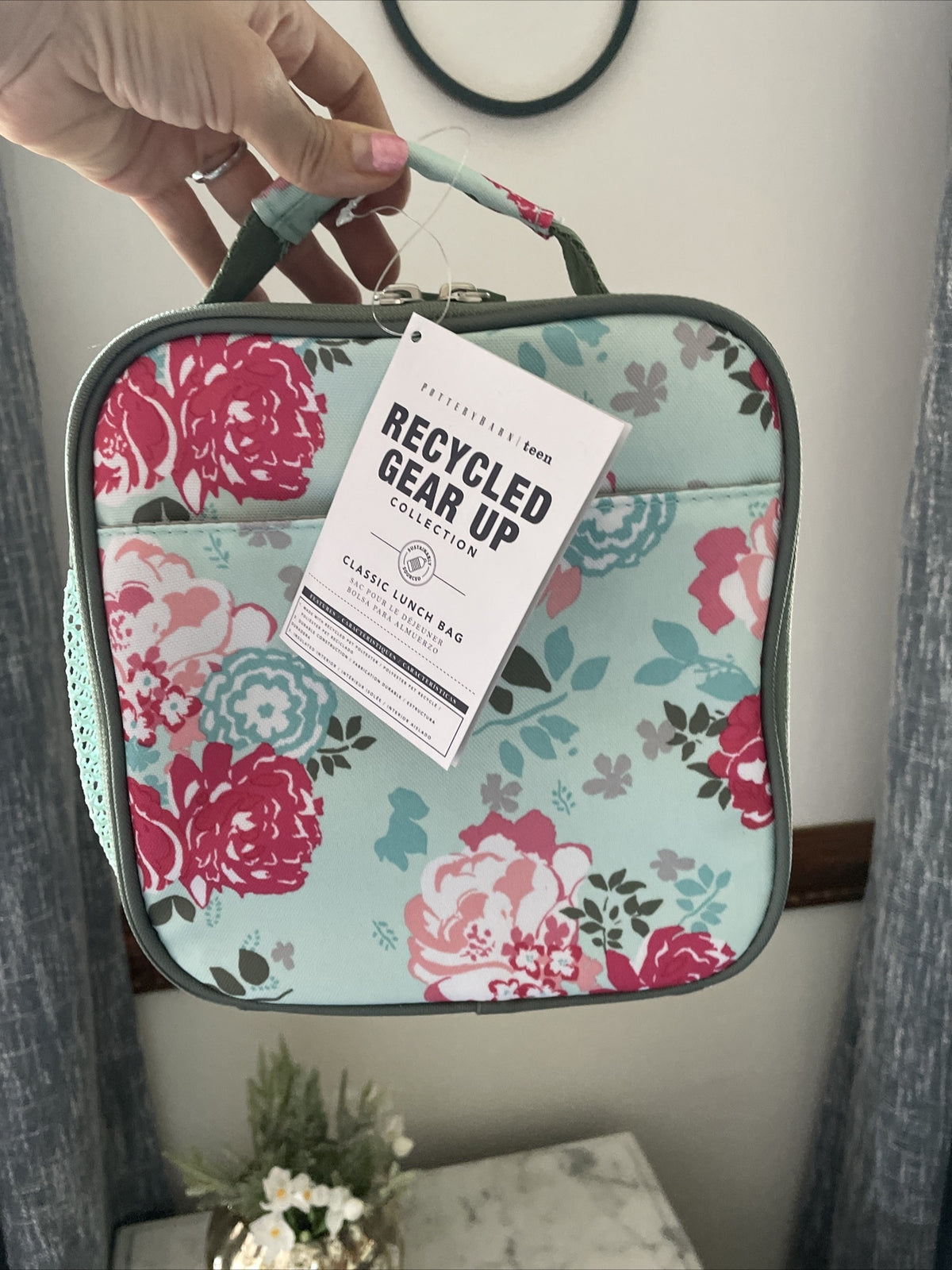 Pottery Barn LUNCH BOX BAG school disney Garden Party floral star holiday girl /