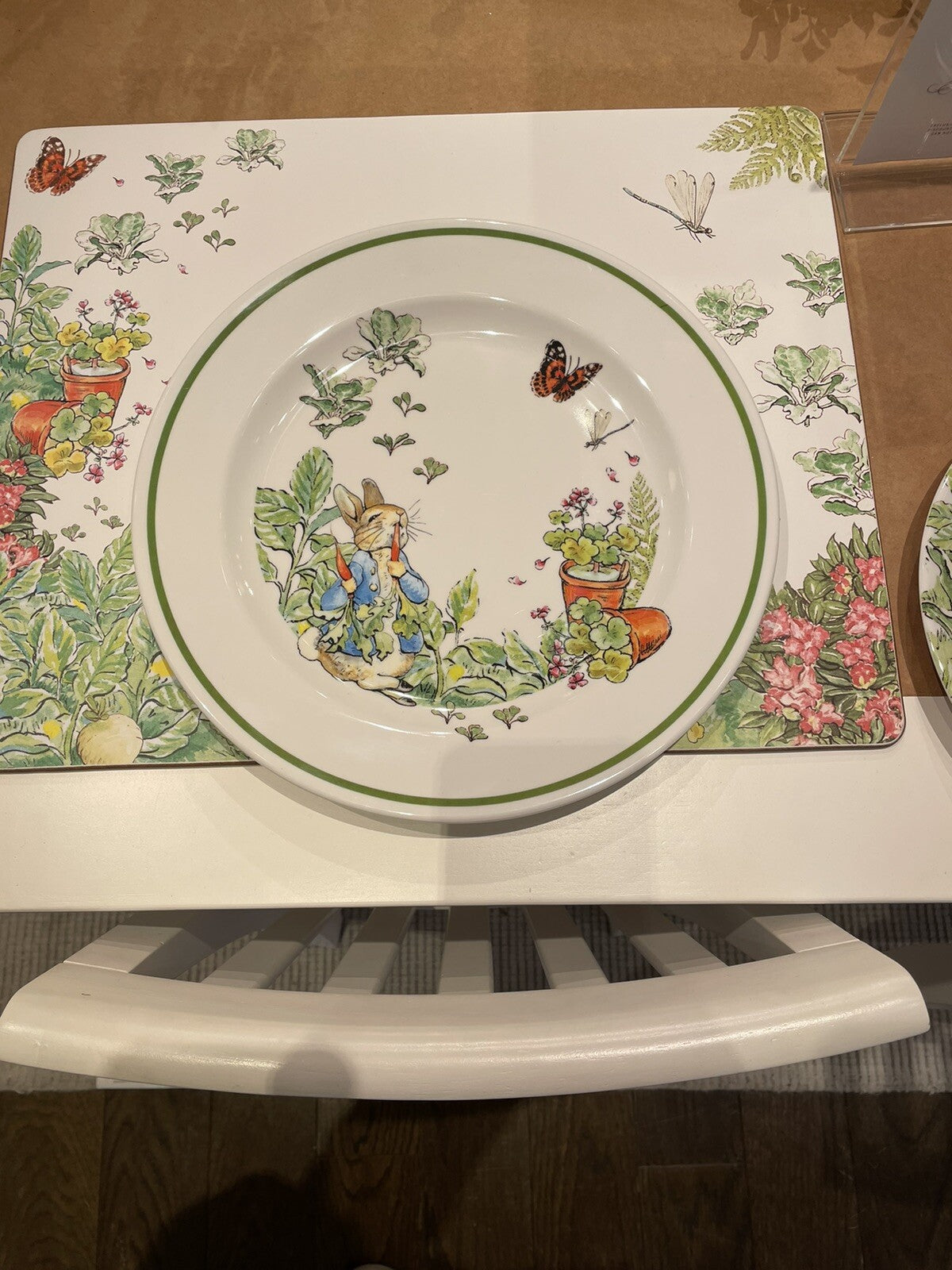 Disney Pottery Barn PLATE Easter bunny Peter rabbit holiday gift party flower ]
