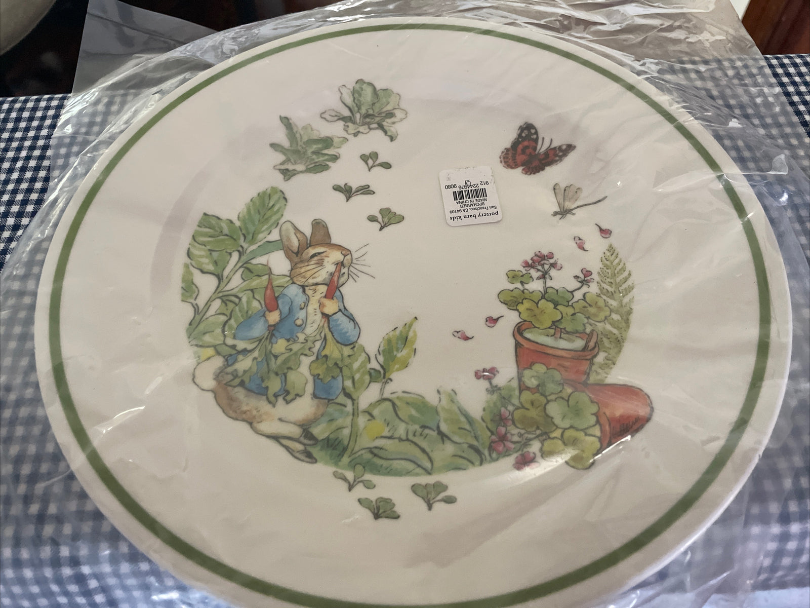 Disney Pottery Barn PLATE Easter bunny Peter rabbit holiday gift party flower ]
