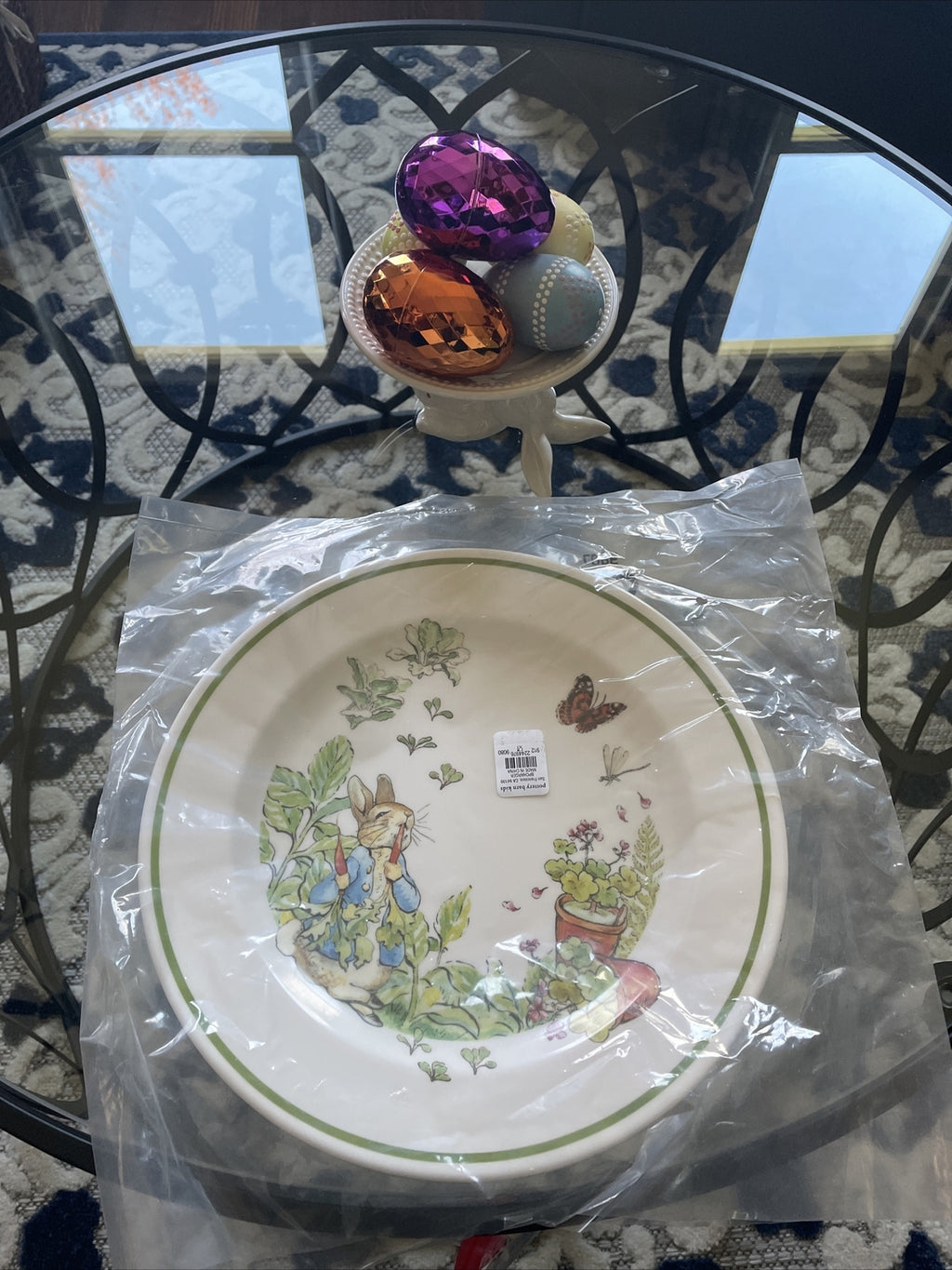 Disney Pottery Barn PLATE Easter bunny Peter rabbit holiday gift party flower ]