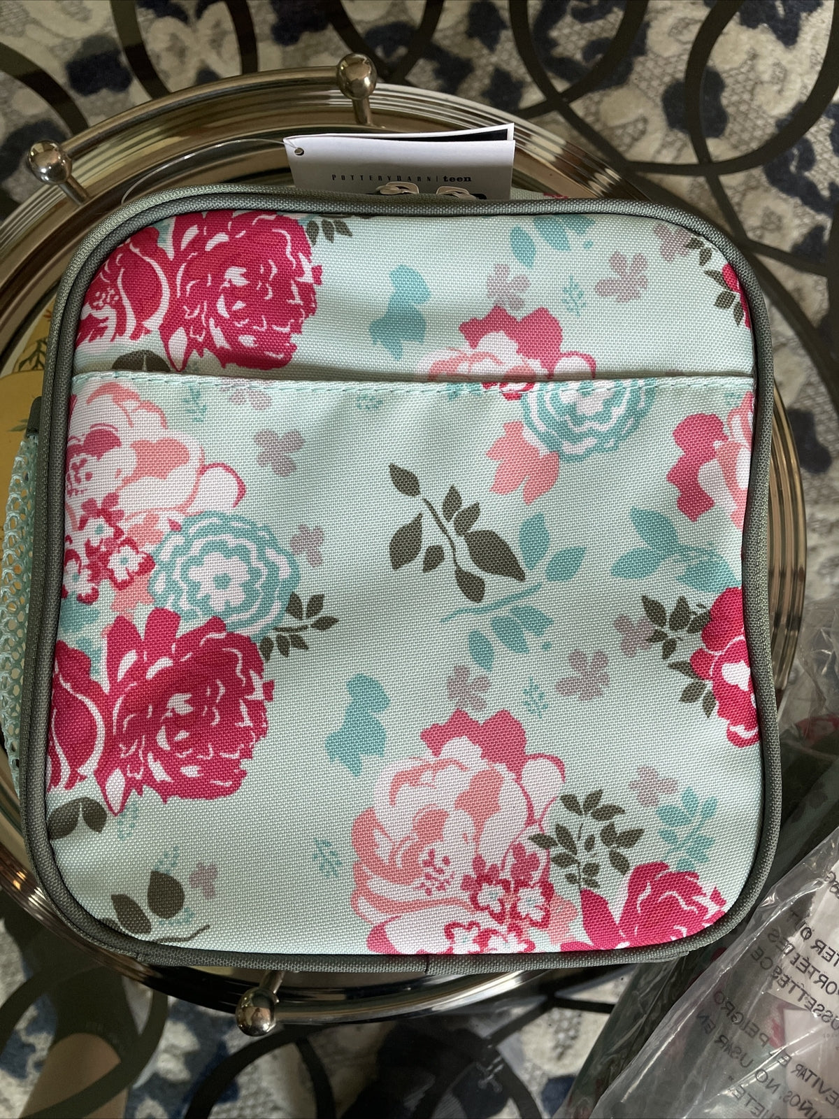 Pottery Barn LUNCH BOX BAG school disney Garden Party floral star holiday girl /