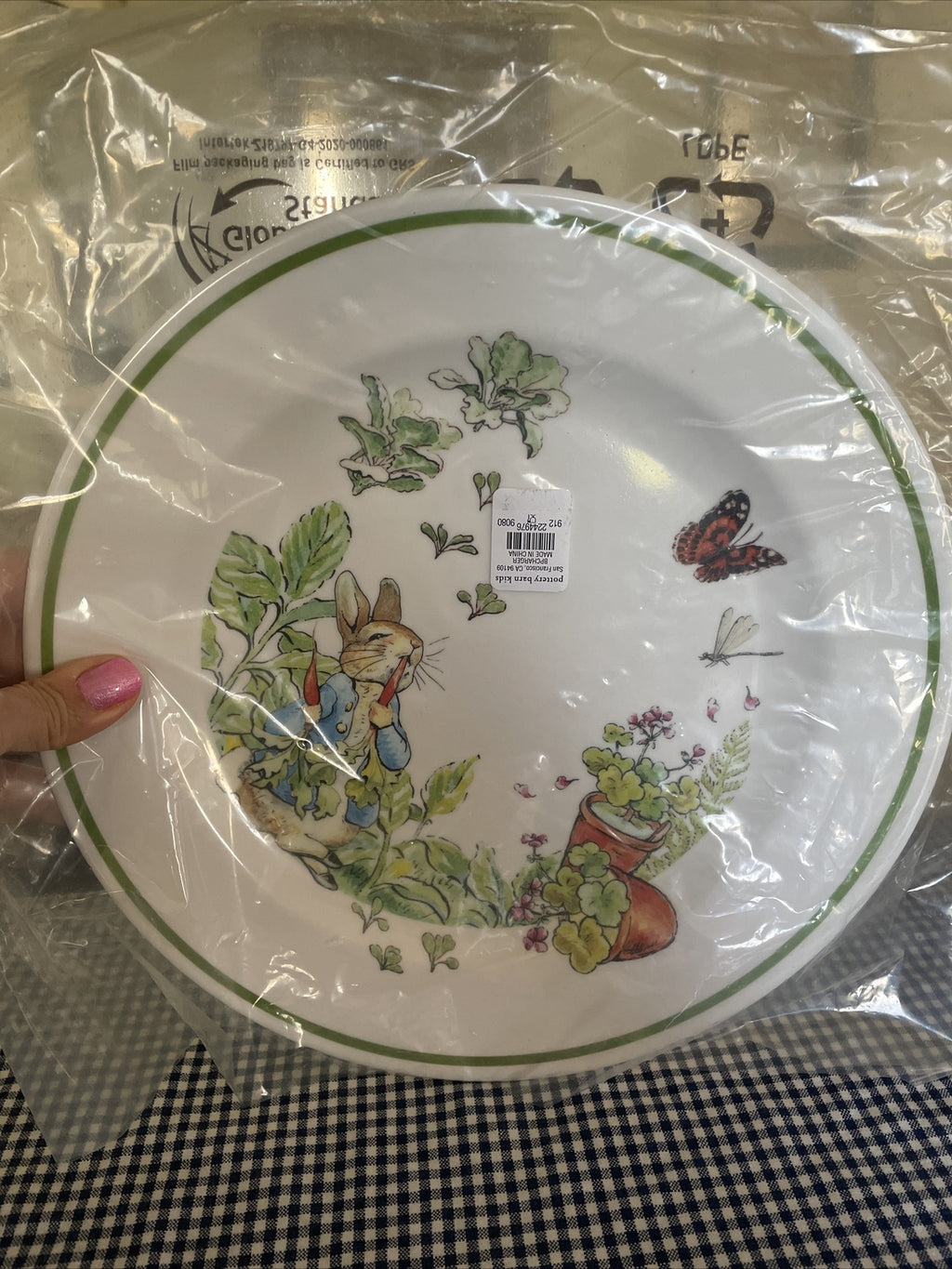 Disney Pottery Barn PLATE Easter bunny Peter rabbit holiday gift party flower ]
