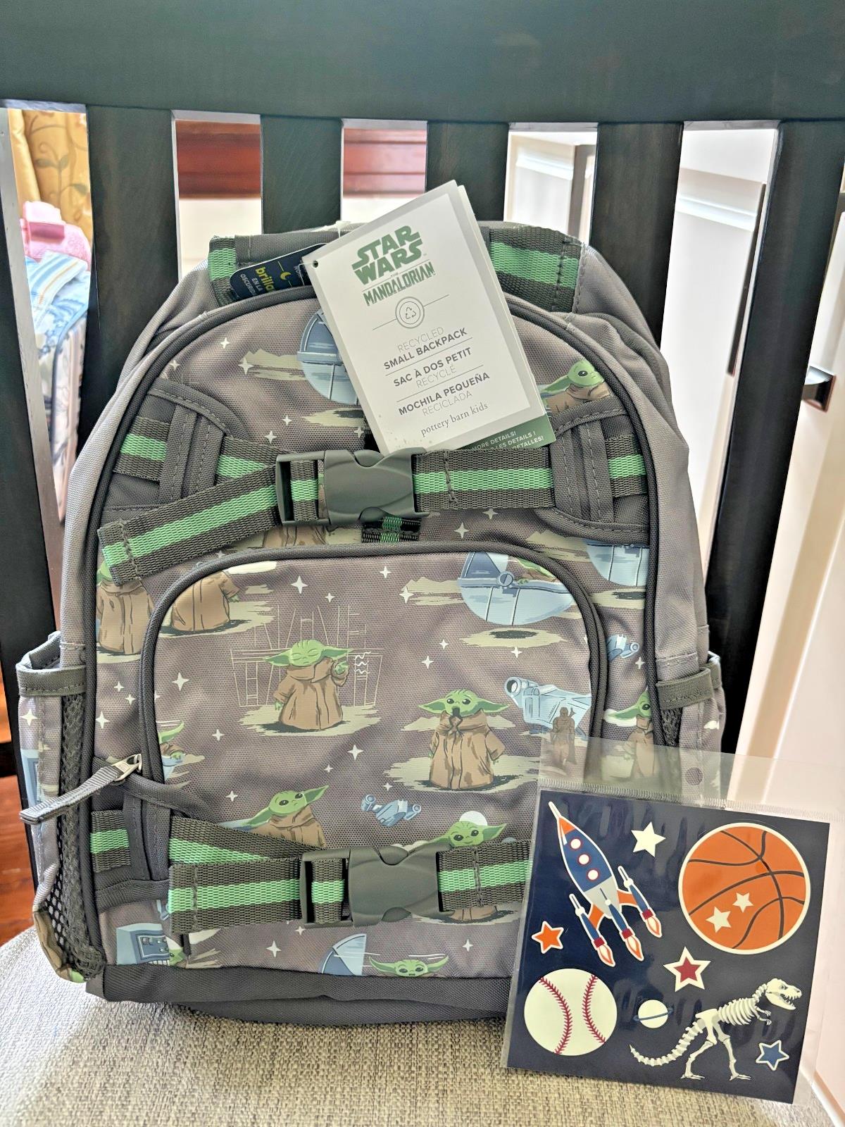School Pottery barn STAR WARS BACKPACK+WATER Bag Mandalorian travel boy kid ?? .