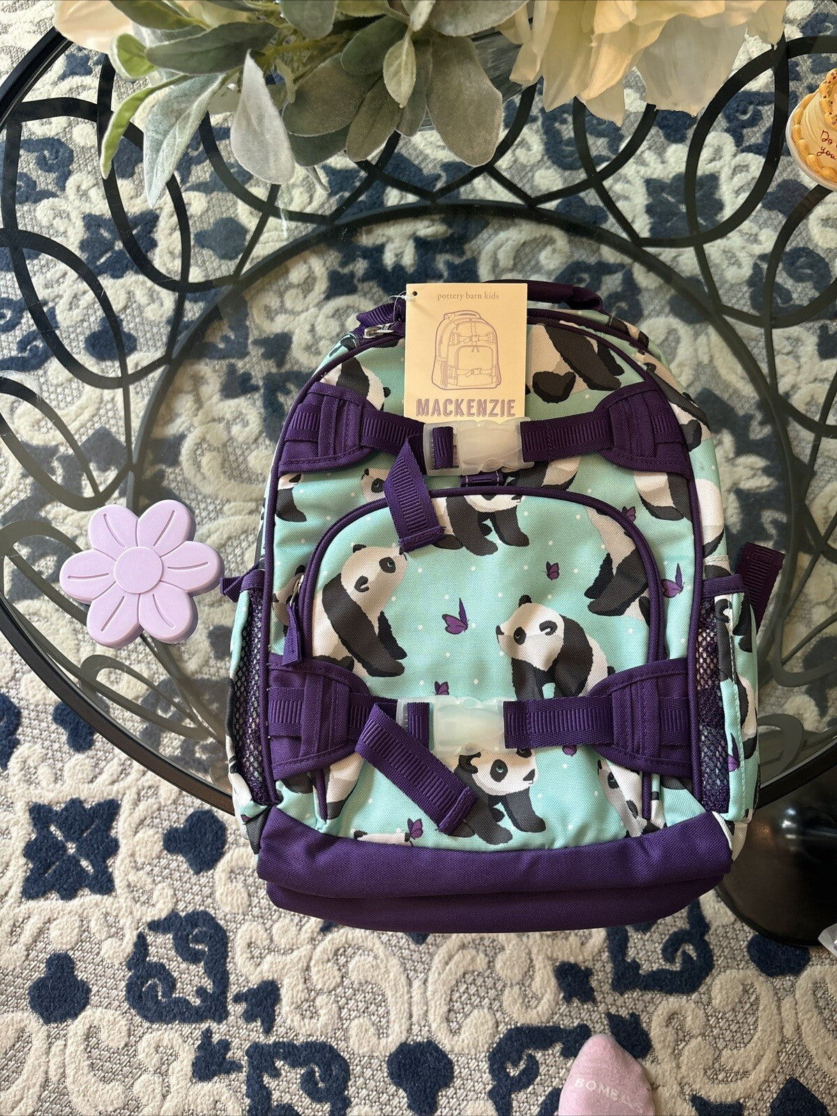 Pottery Barn school Disney BACKPACK LUNCH Heart ??Flower Panda travel Girl BAG 1