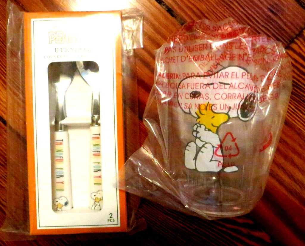 Snoopy School Pottery Barn Holiday CUP UTENSIL peanuts Thanksgiving kid Disney .