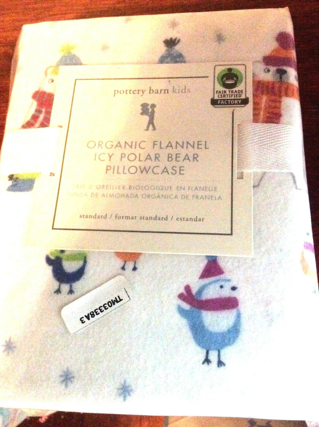 Pottery Barn pillowcase Christmas Bear holiday Disney school kid winter Polar =
