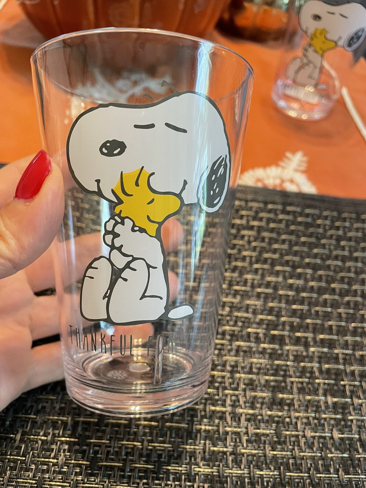 Snoopy School Pottery Barn Holiday CUP UTENSIL peanuts Thanksgiving kid Disney .