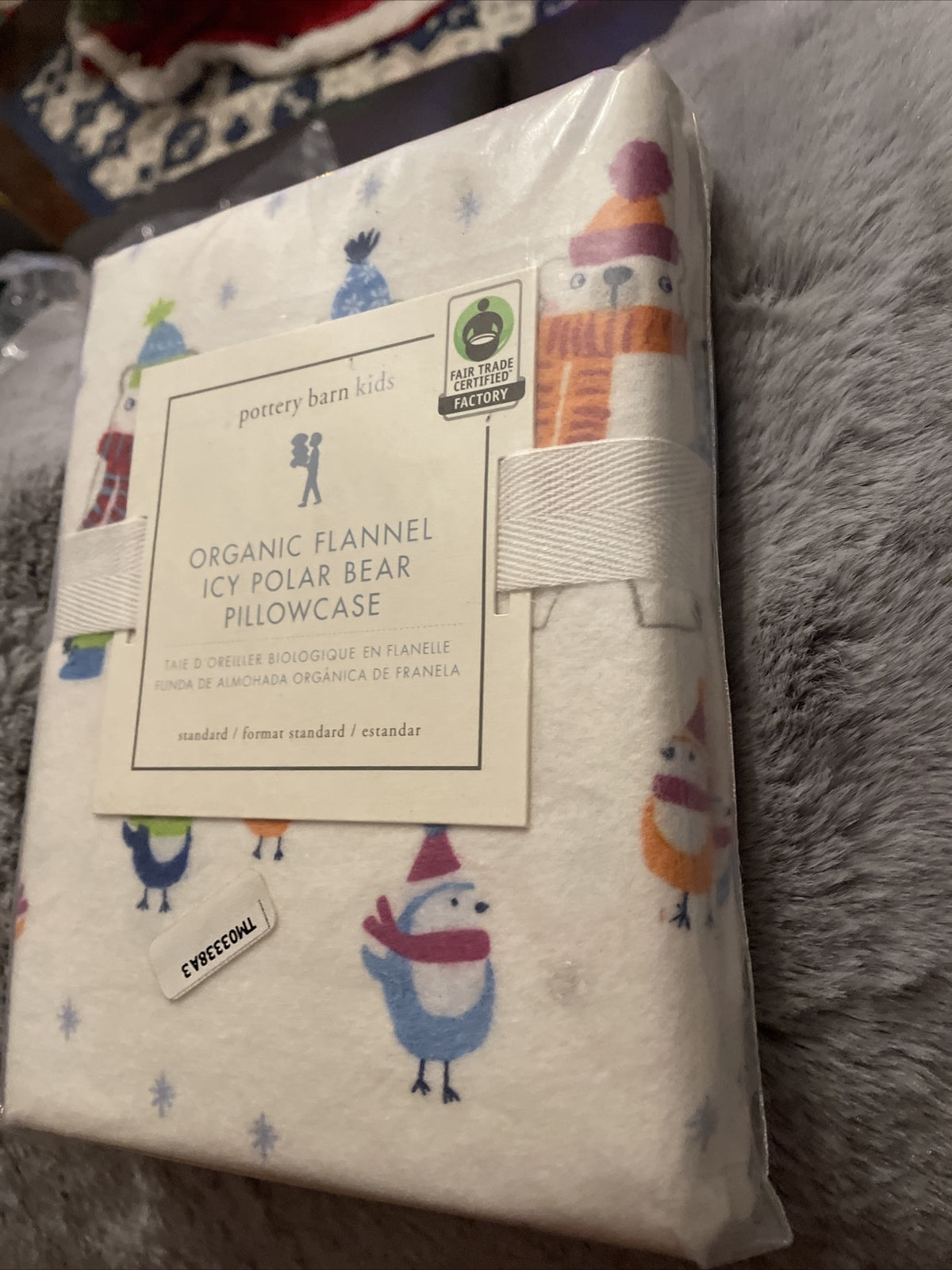 Pottery Barn pillowcase Christmas Bear holiday Disney school kid winter Polar =