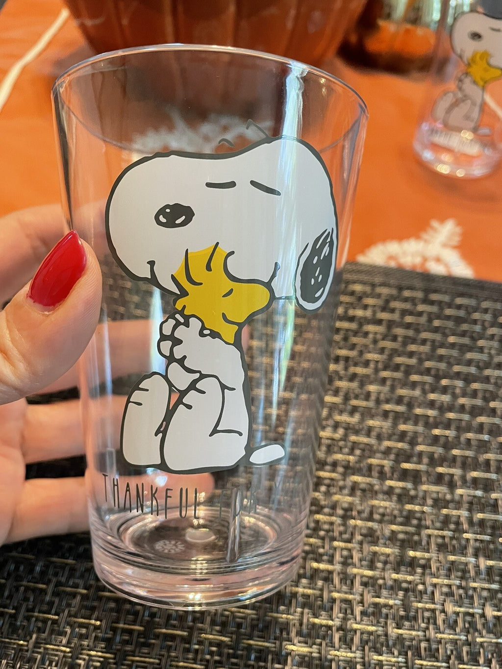 Snoopy School Pottery Barn Holiday CUP UTENSIL peanuts Thanksgiving kid Disney .