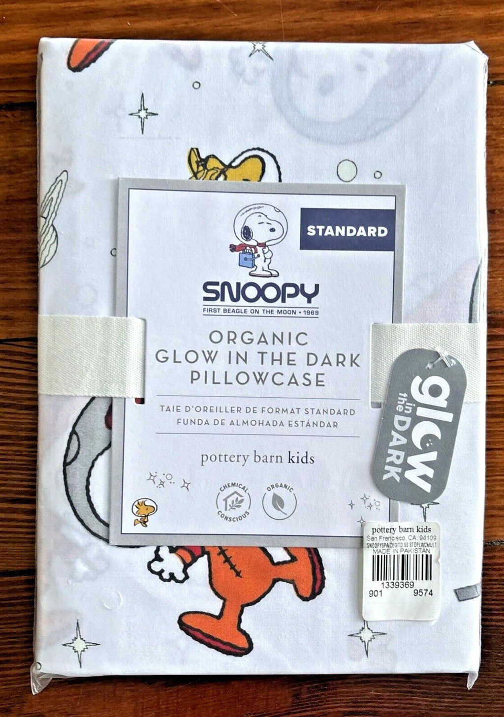 Snoopy Disney Pottery Barn PILLOWCASE Peanuts DOG space school holiday kids =