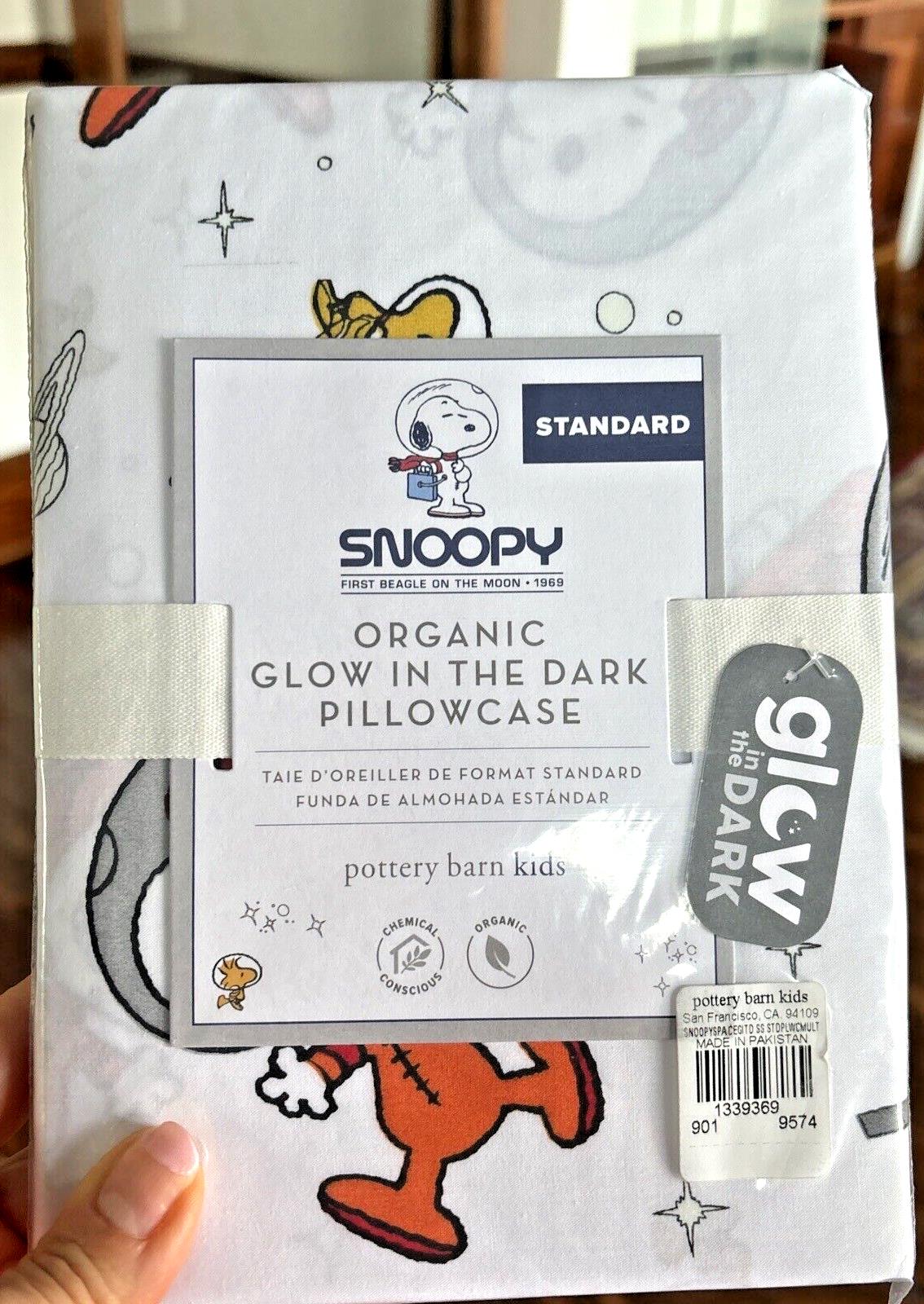 Snoopy Disney Pottery Barn PILLOWCASE Peanuts DOG space school holiday kids =