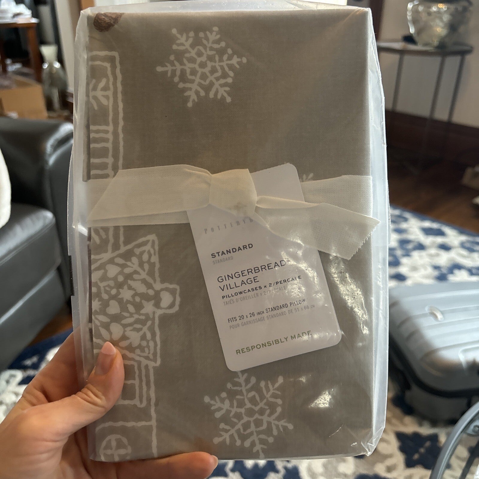 Pottery Barn Disney Holiday Gingerbread Christmas Pillowcase SET 2 kid ?? z