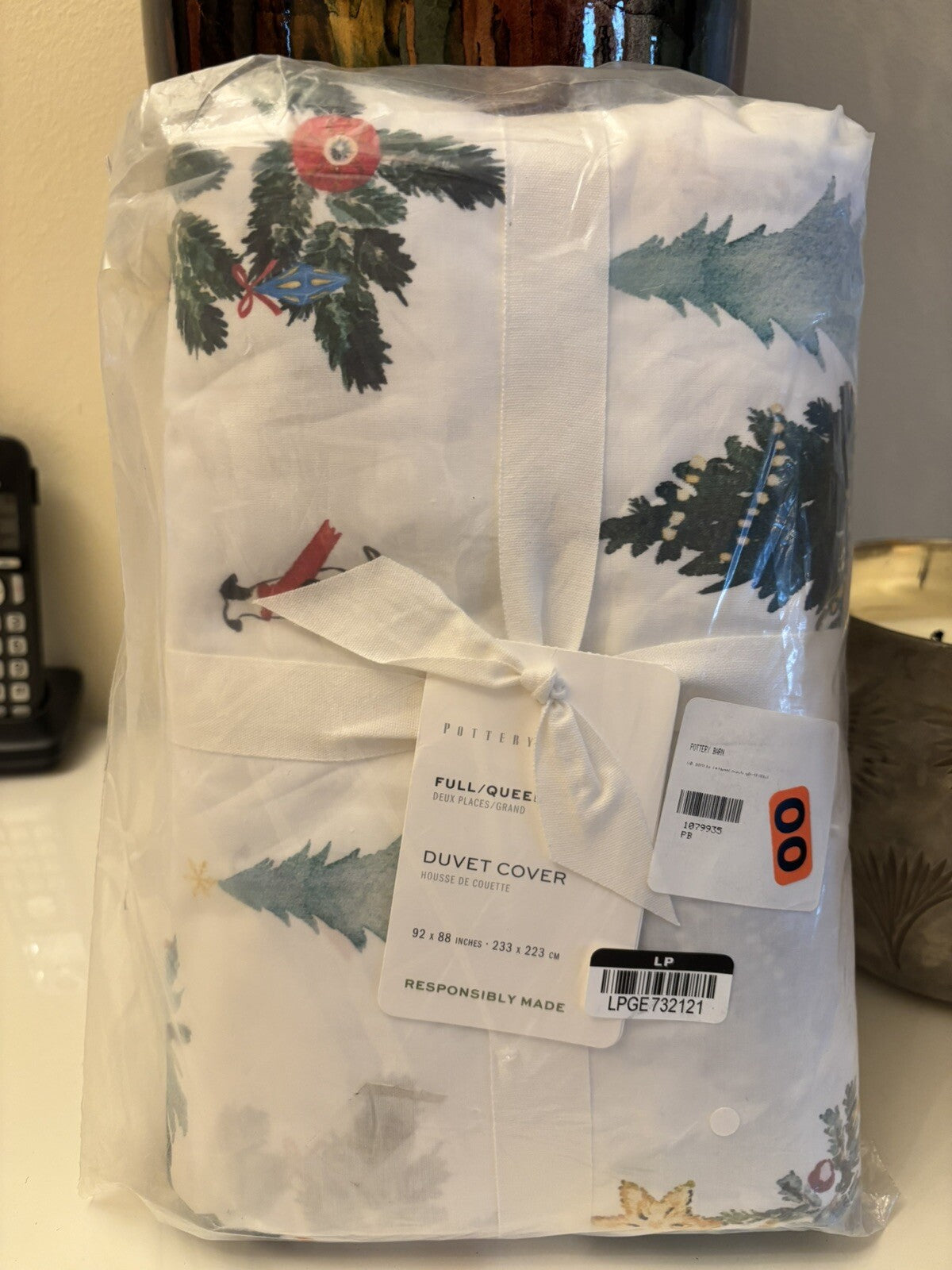 Pottery Barn Christmas Country Full Queen Duvet cover holiday gift party kid .