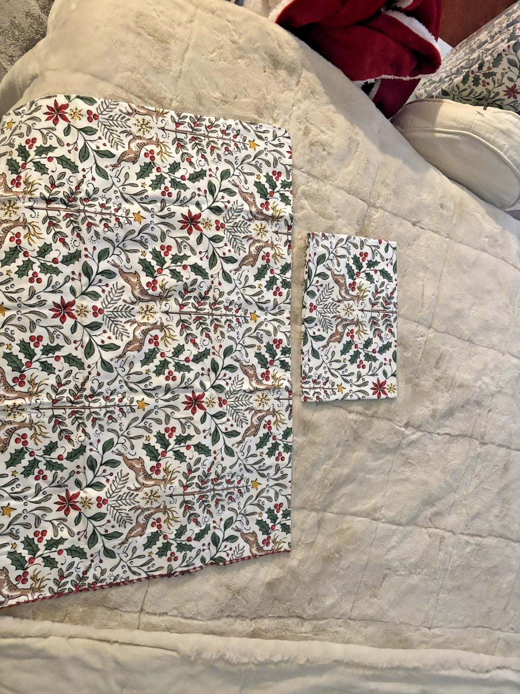 Garnet Hill holiday nutcracker Pillowcase Christmas party snowman deer SET 2