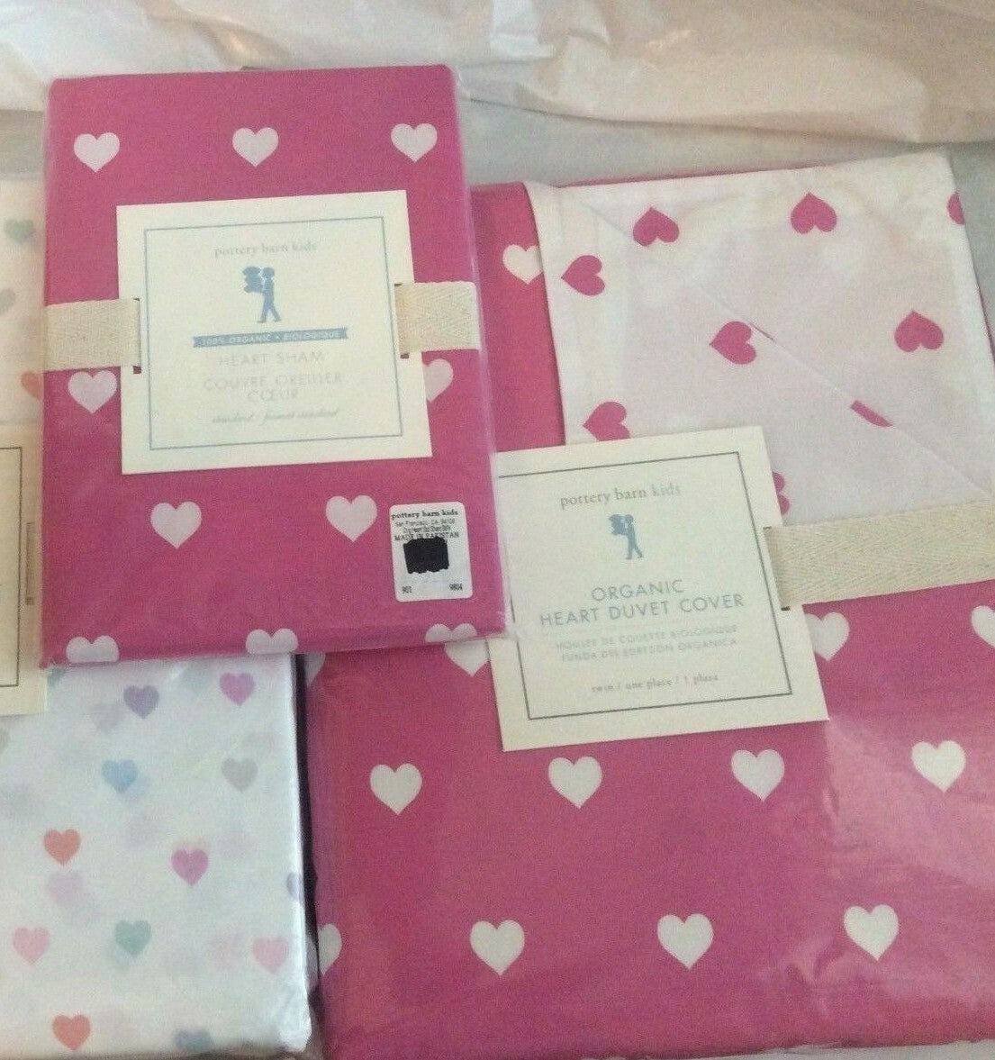 Pottery Barn Disney Twin DUVET heart PINK+ pillow SHAM school girl Birthday ?? -
