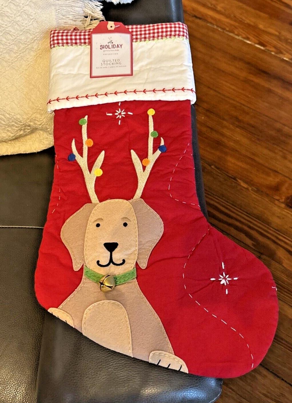 Pottery Barn Holiday Christmas stocking dog gift party reindeer pet Disney kid '