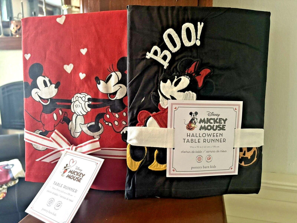 Pottery Barn Disney Mickey Mouse holiday Table runner Party Dinner gift SET 2 m