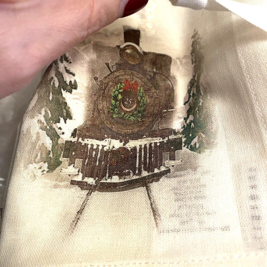 Pottery barn Christmas party napkin gift holiday Santa snowman tree SET 4 "