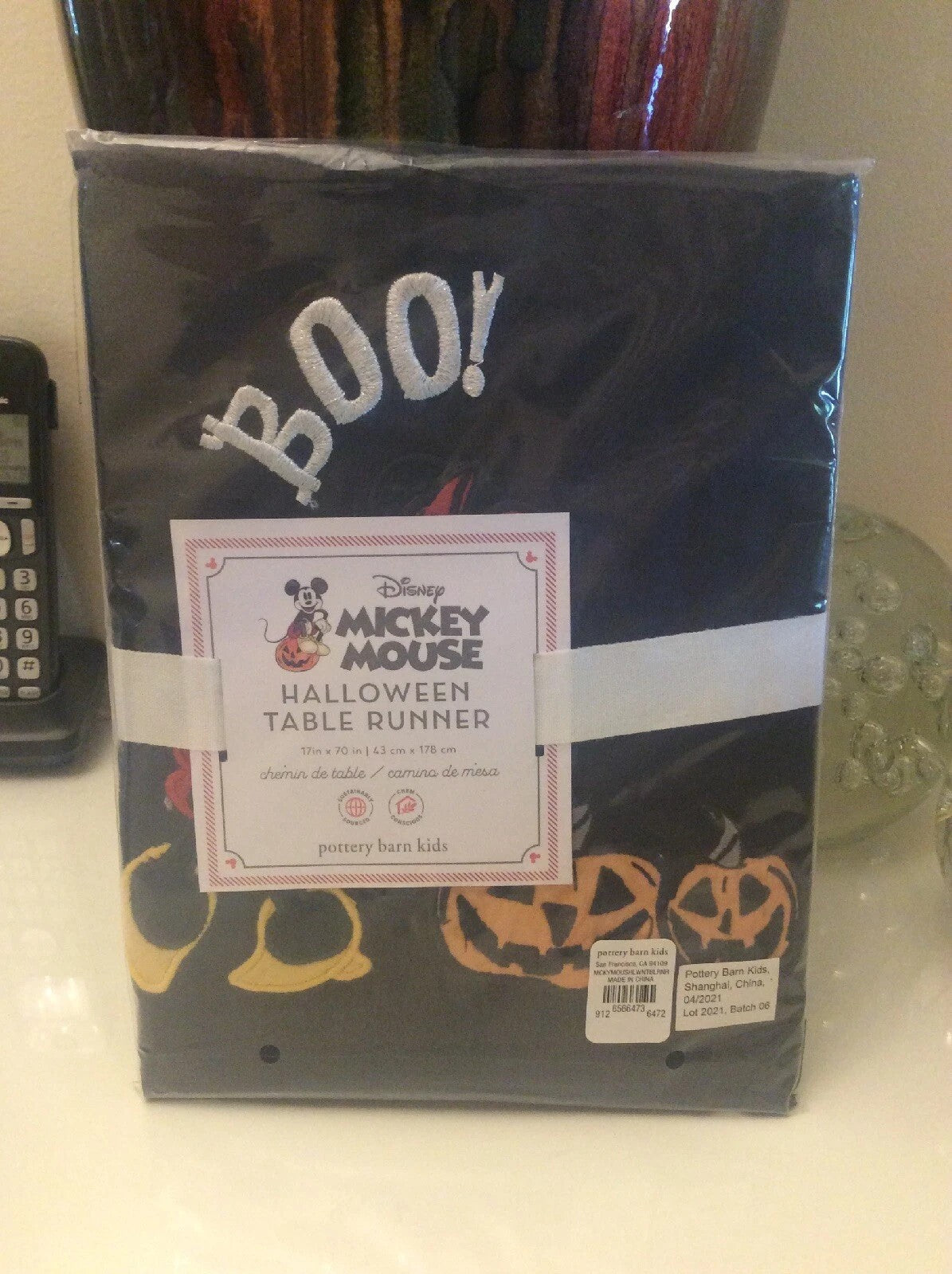 Pottery Barn Disney Mickey Mouse holiday Table runner Party Dinner gift SET 2 m