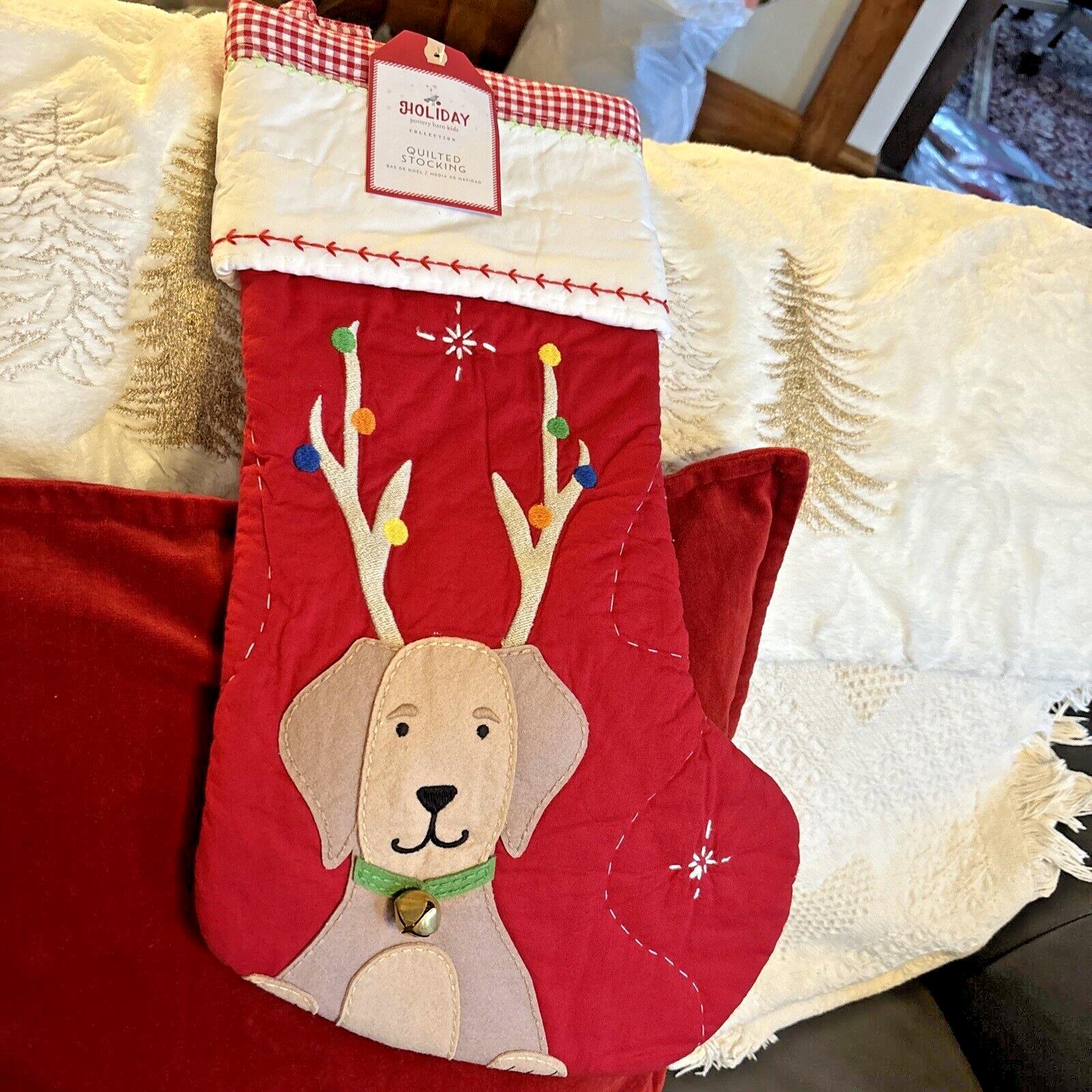 Pottery Barn Holiday Christmas stocking dog gift party reindeer pet Disney kid '