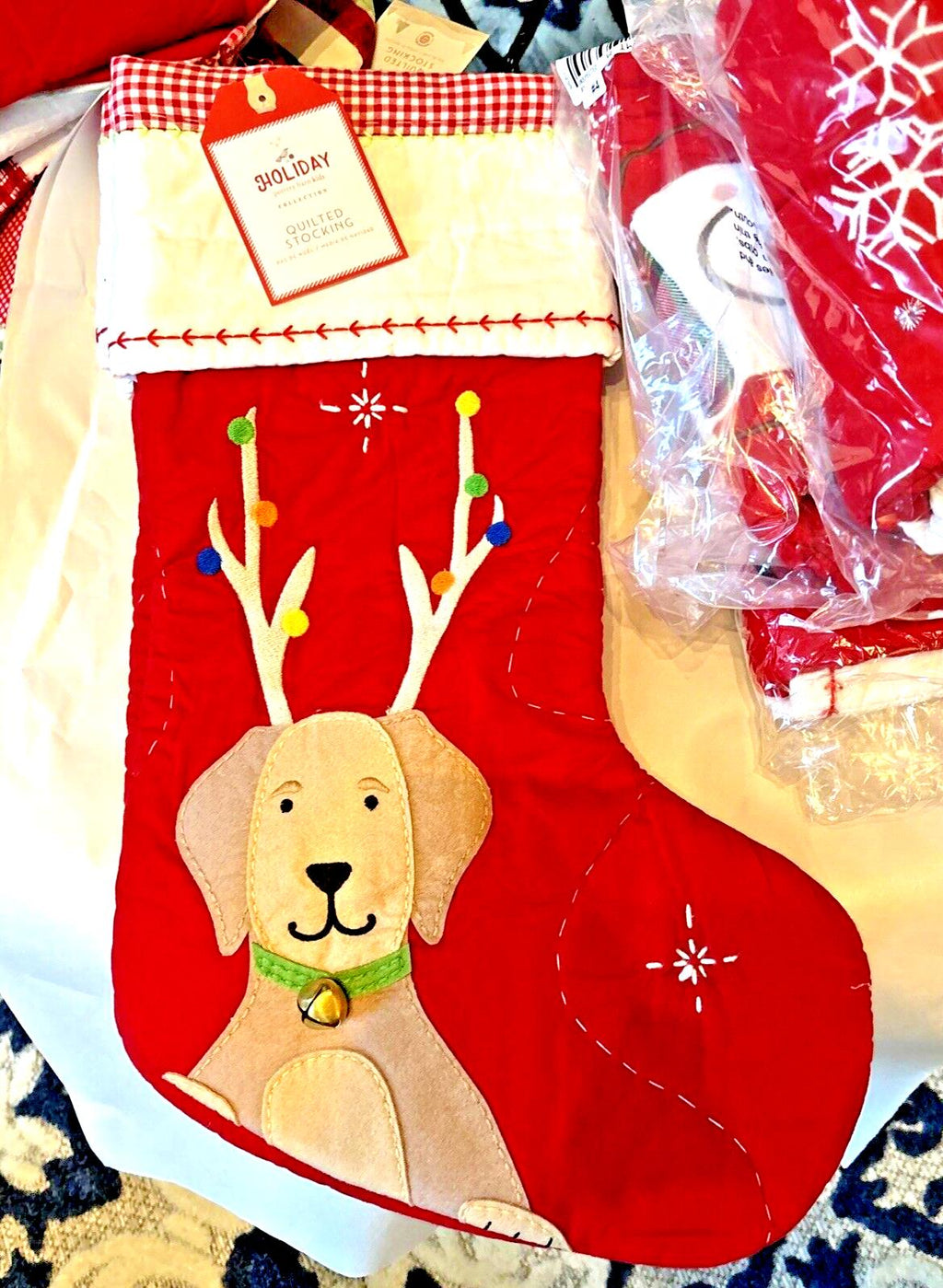 Pottery Barn Holiday Christmas stocking dog gift party reindeer pet Disney kid '