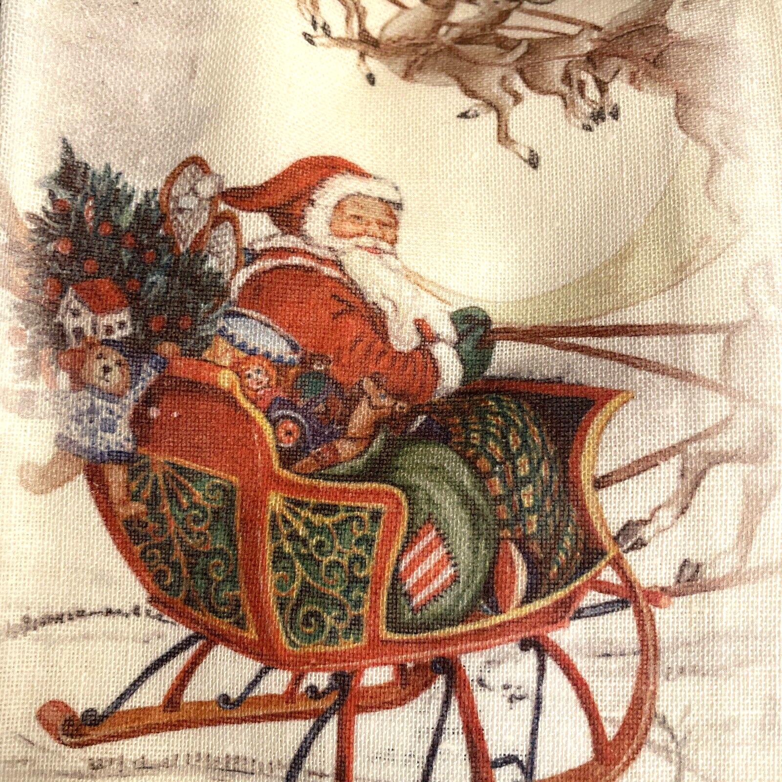 Pottery barn Christmas party napkin gift holiday Santa snowman tree SET 4 "