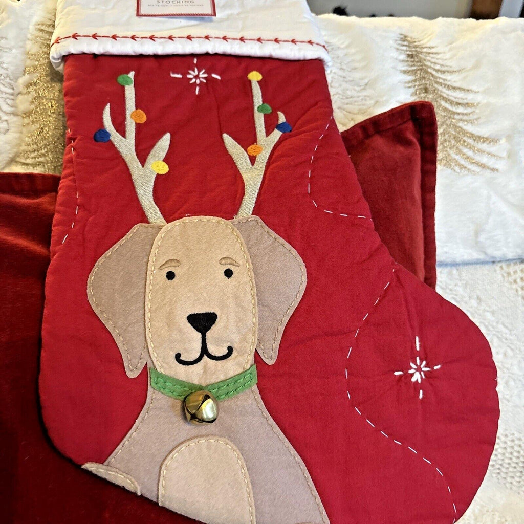 Pottery Barn Holiday Christmas stocking dog gift party reindeer pet Disney kid '