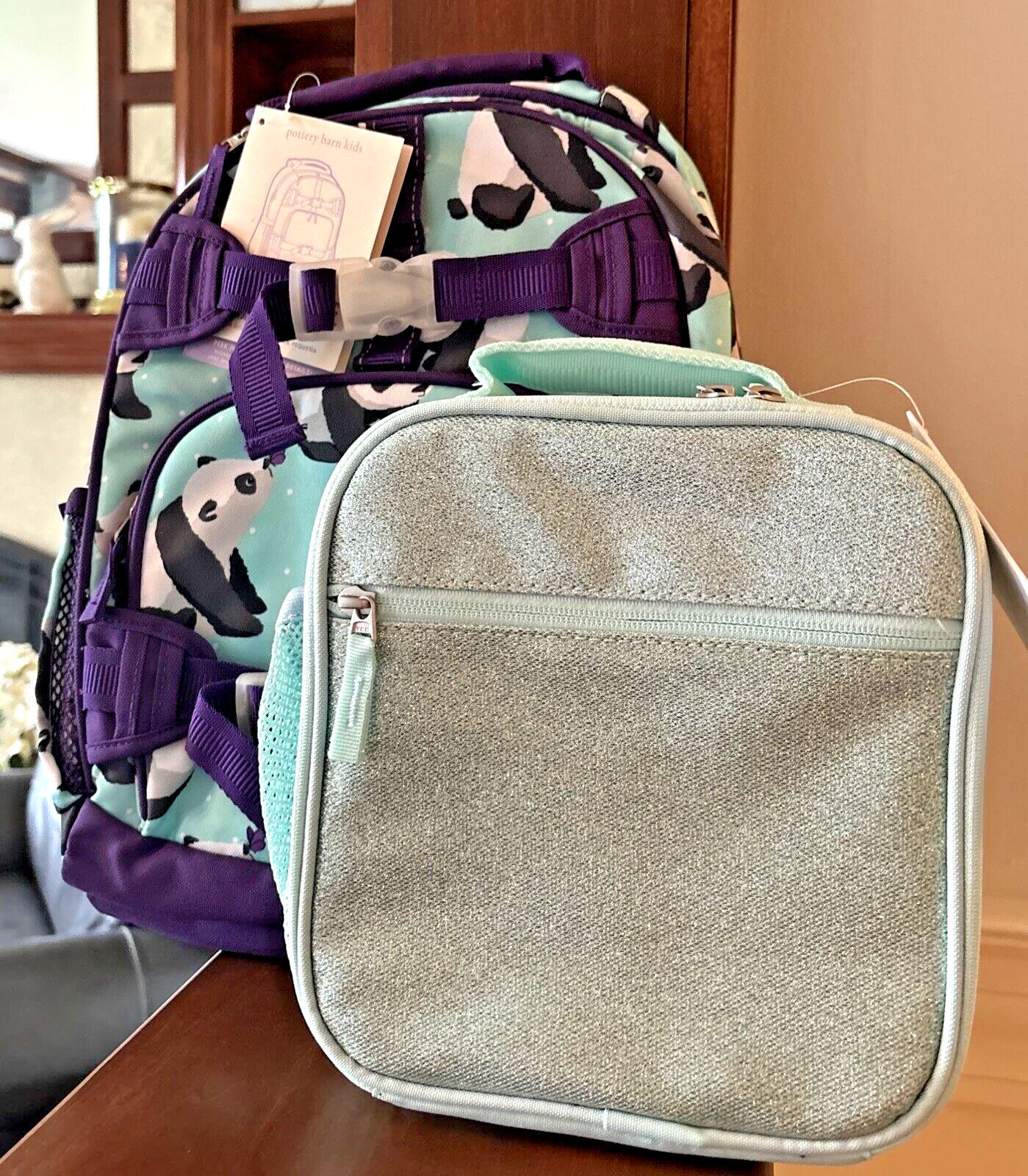 School Pottery barn Glitter BACKPACK Lunch Travel Bag Panda Disney girl ??  .