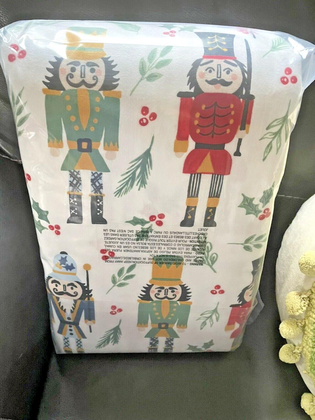 Garnet Hill holiday nutcracker Christmas KING Duvet cover Garland gift party a