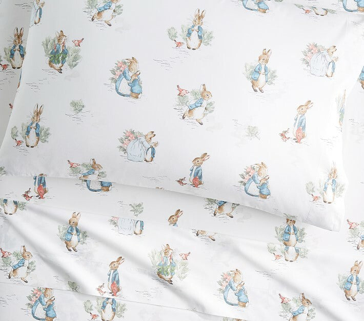Pottery Barn holiday Peter Rabbit Disney  pillowcase gift bunny school kid ]