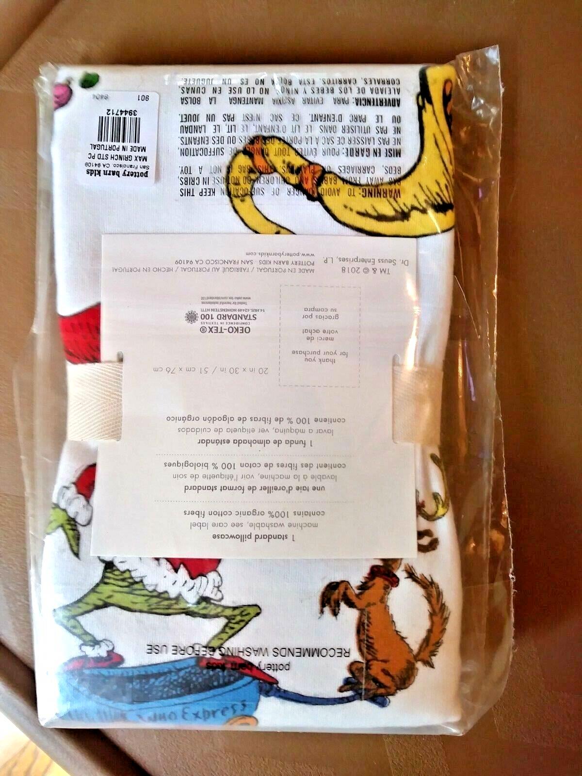 Pottery Barn Grinch Holiday Dr Seuss Christmas pillowcase Gift dog Toddler kid y