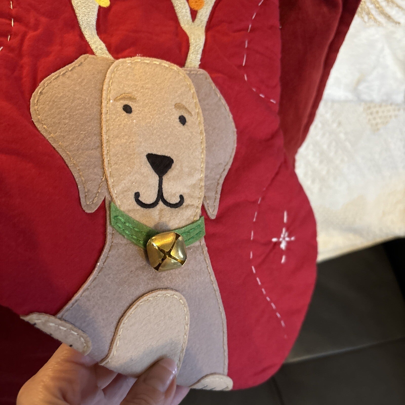 Pottery Barn Holiday Christmas stocking dog gift party reindeer pet Disney kid '