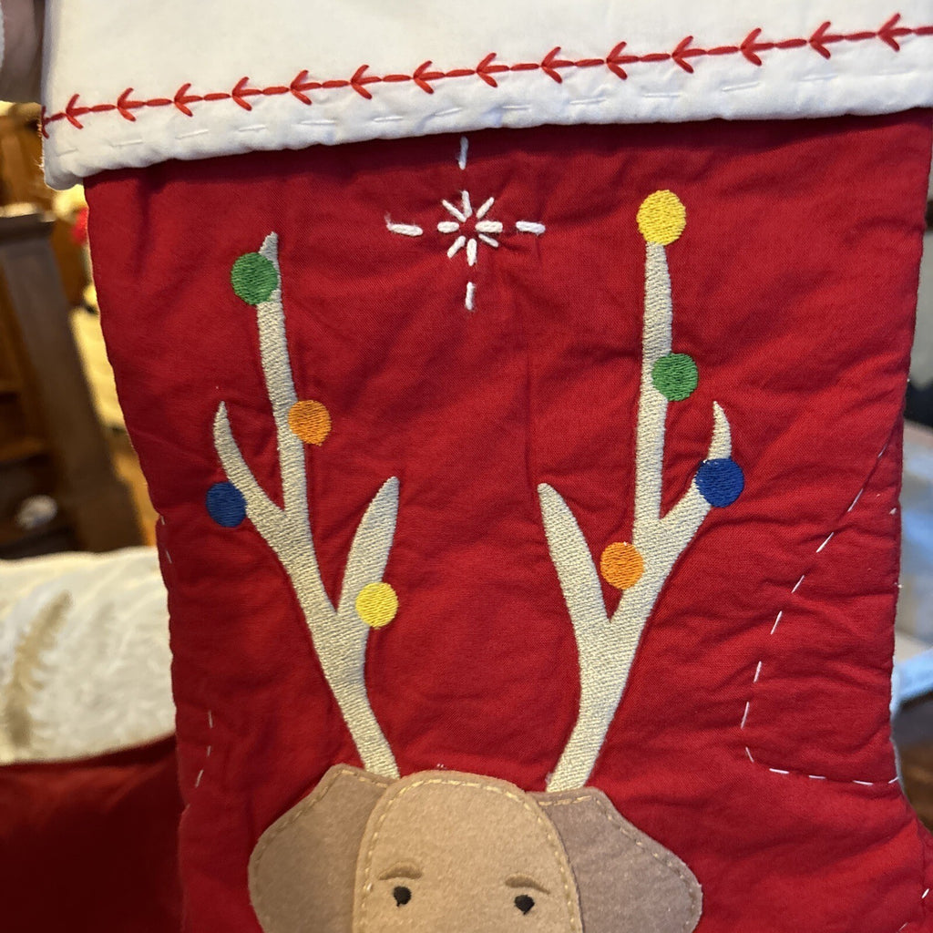 Pottery Barn Holiday Christmas stocking dog gift party reindeer pet Disney kid '
