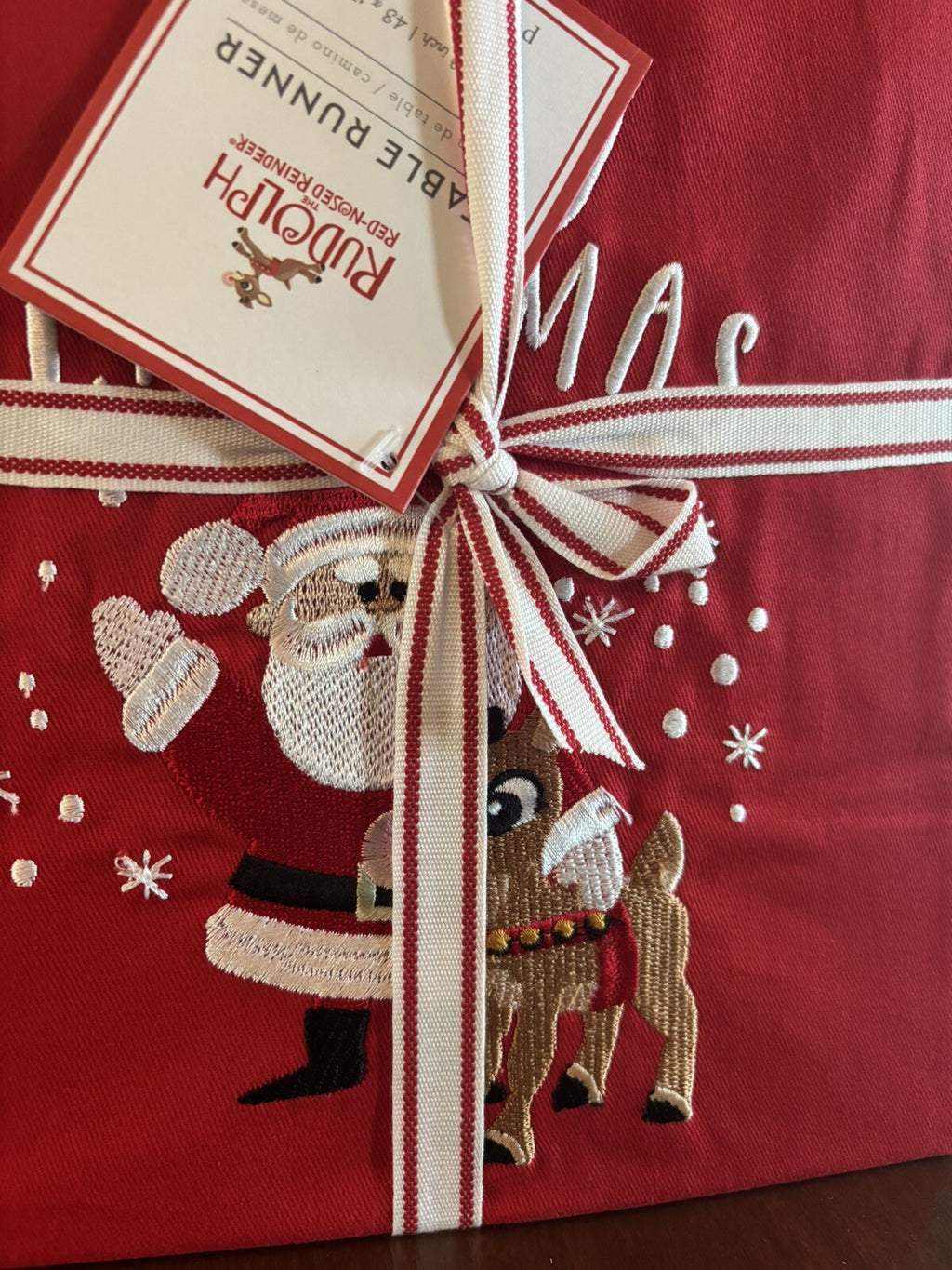 Pottery Barn holiday Christmas Santa Rudolph Disney party Table runner kid  /