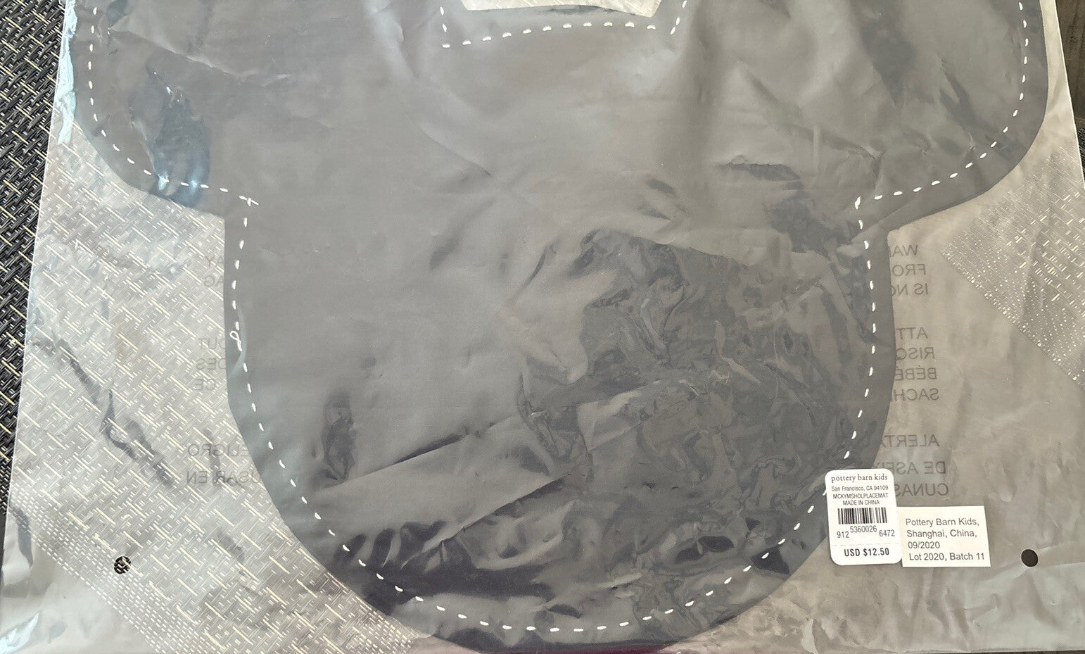 Pottery Barn Mickey Mouse disney Placemat holiday Birthday party gift School?? =