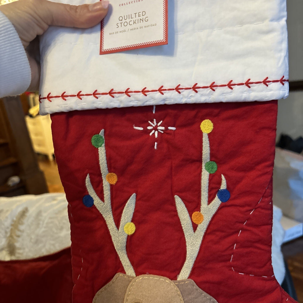 Pottery Barn Holiday Christmas stocking dog gift party reindeer pet Disney kid '