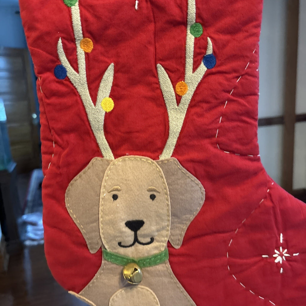 Pottery Barn Holiday Christmas stocking dog gift party reindeer pet Disney kid '