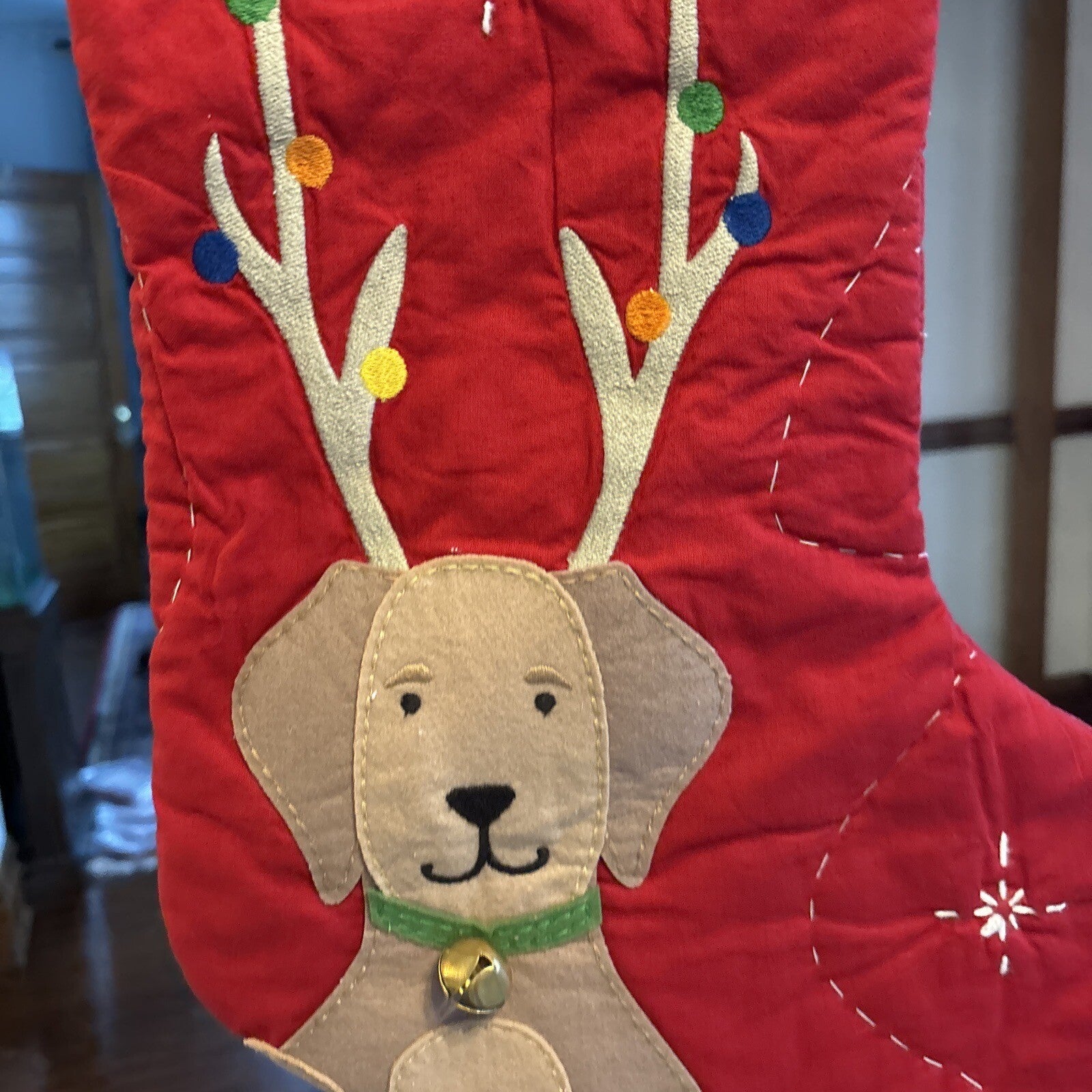 Pottery Barn Holiday Christmas stocking dog gift party reindeer pet Disney kid '