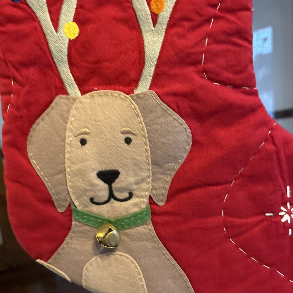 Pottery Barn Holiday Christmas stocking dog gift party reindeer pet Disney kid '