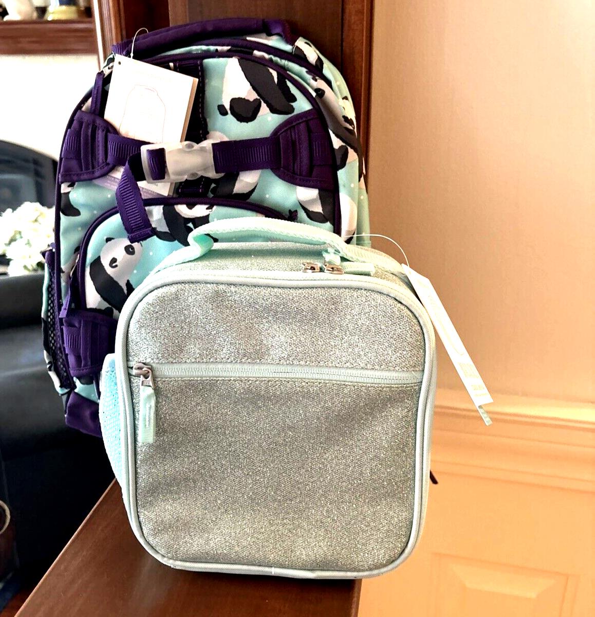School Pottery barn Glitter BACKPACK Lunch Travel Bag Panda Disney girl ??  .