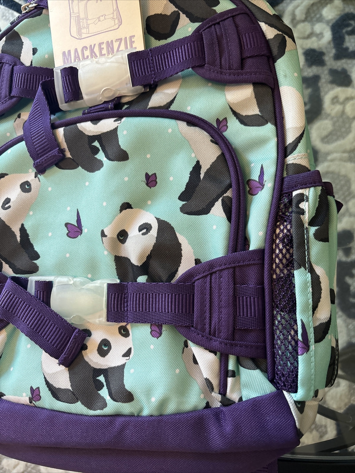 School Pottery barn Glitter BACKPACK Lunch Travel Bag Panda Disney girl ??  .