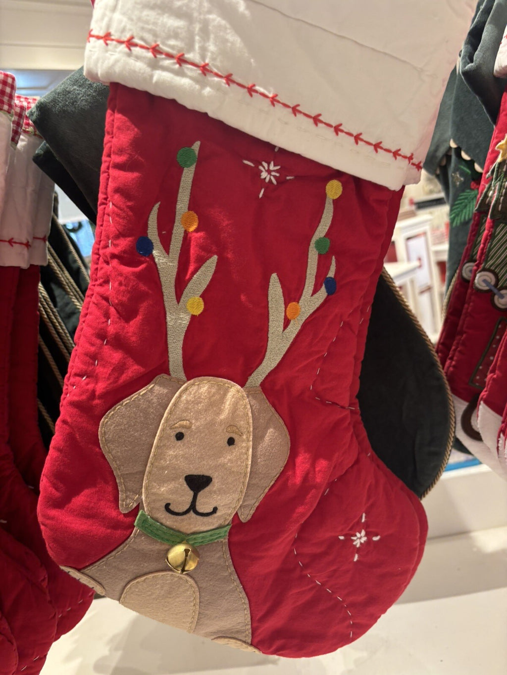 Pottery Barn Holiday Christmas stocking dog gift party reindeer pet Disney kid '