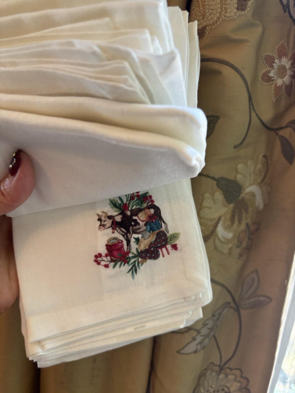 Disney Pottery barn holiday table Nutcracker napkin white party SET 12 Christmas