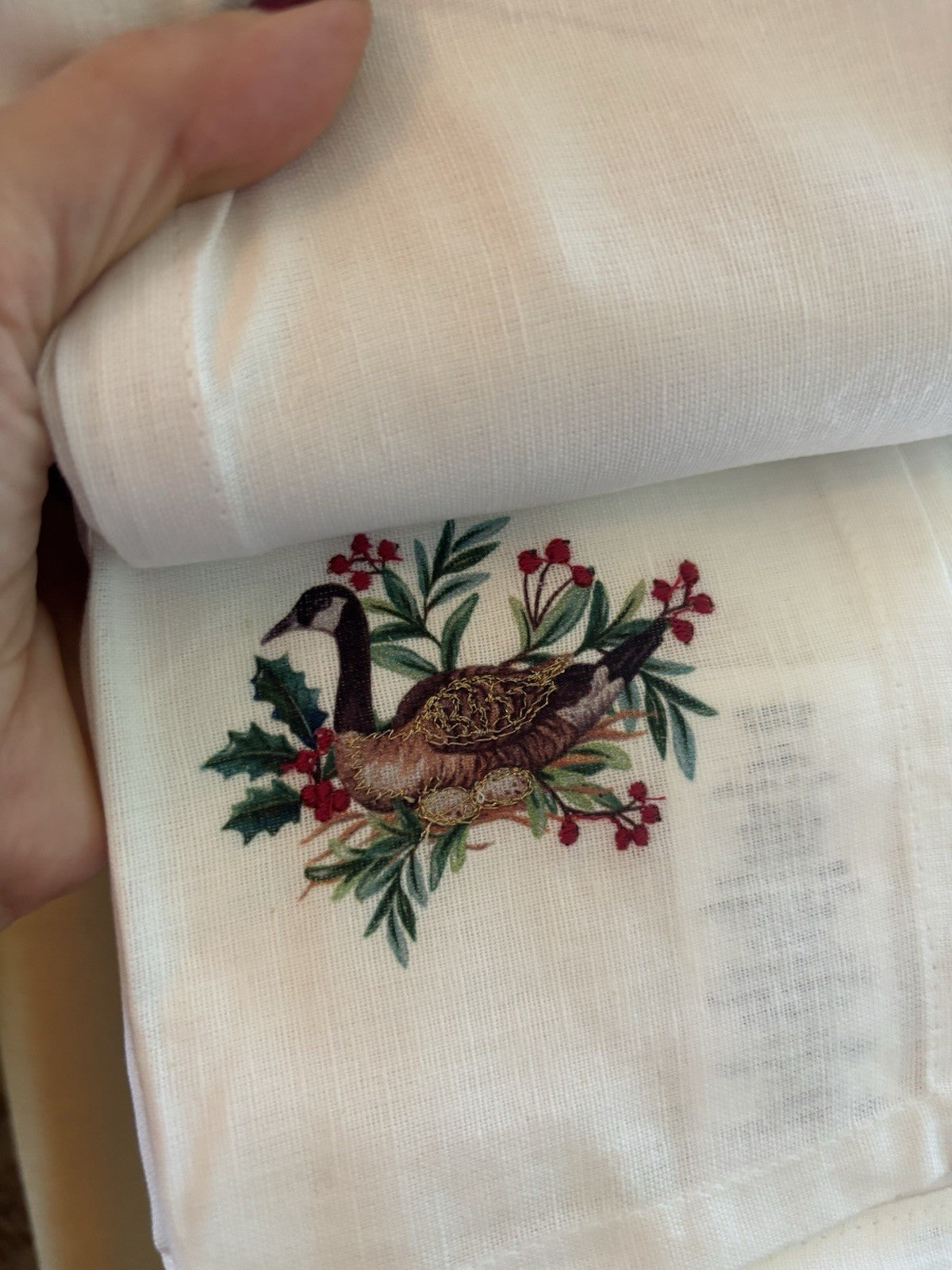 Disney Pottery barn holiday table Nutcracker napkin white party SET 12 Christmas