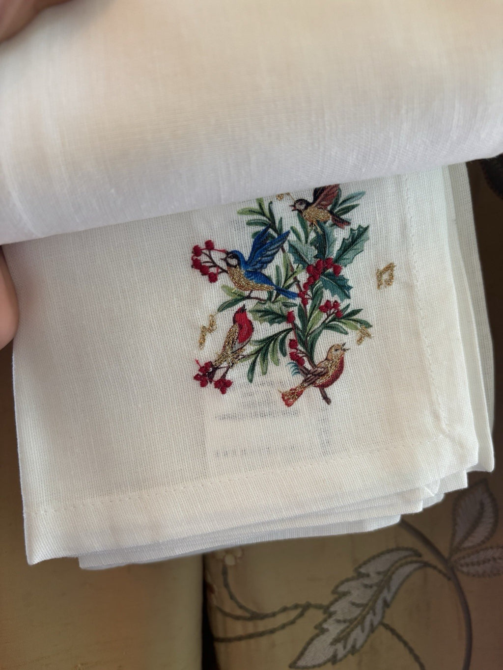 Disney Pottery barn holiday table Nutcracker napkin white party SET 12 Christmas