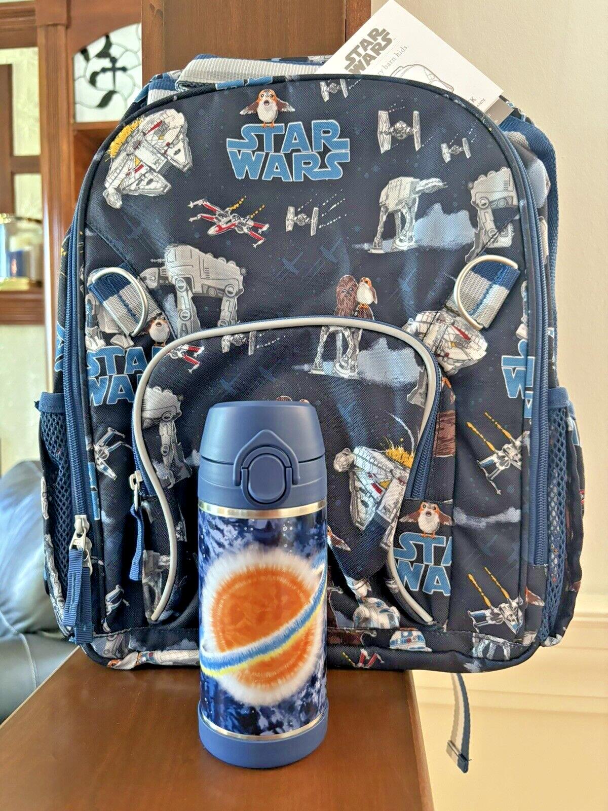 Pottery Barn school Disney STAR WARS BACKPACK Solo +Water Bottle TRAVEL Jedi =